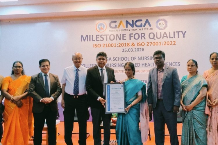 கோவை கங்கா நர்சிங் அன்ட் அலைடு ஹெல்த் சயின்சஸ் கல்லூரிக்கு ஐஎஸ்ஓ சான்றிதழ்