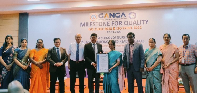 கோவை கங்கா நர்சிங் அன்ட் அலைடு ஹெல்த் சயின்சஸ் கல்லூரிக்கு ஐஎஸ்ஓ சான்றிதழ்
